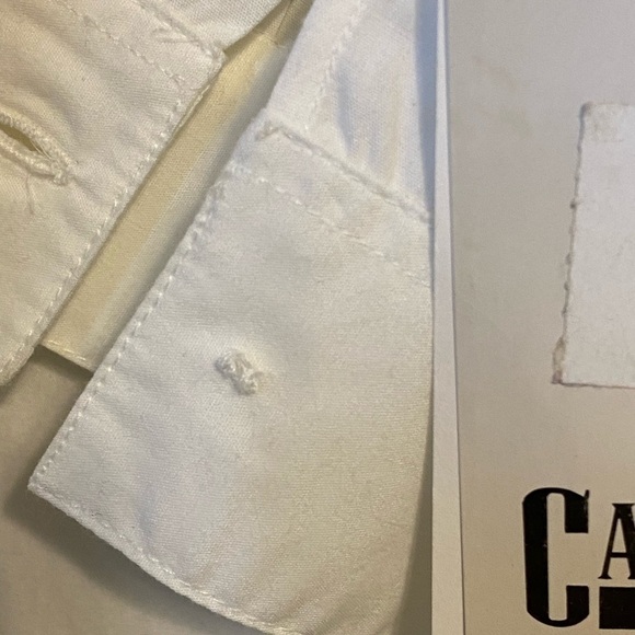 Vintage Capacity Embroidered Snowman Shoulder Pad Button Up Shirt, White, Med - Picture 7 of 14